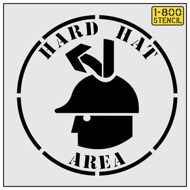42" HARD HAT AREA Stencil