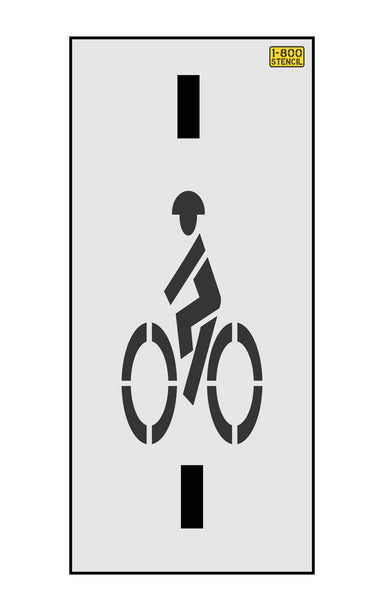 24" Massachusetts DOT Bike Lane w/ Dashes Stencil