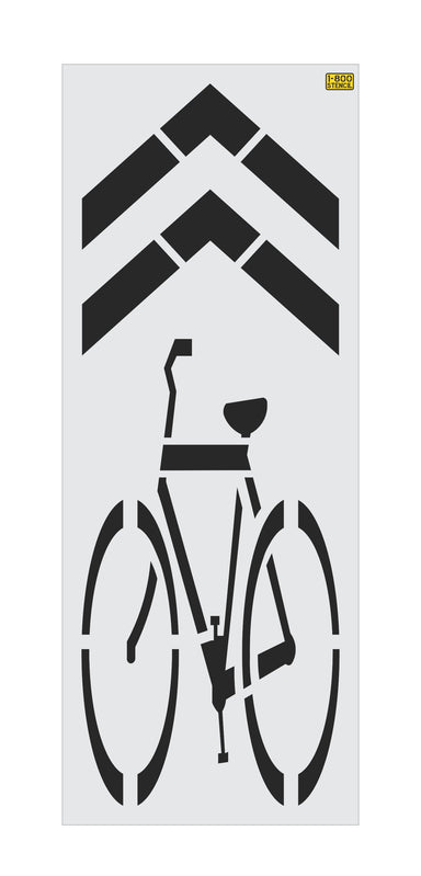 112" Michigan DOT Bike Lane Symbol w/ Chevron Stencil
