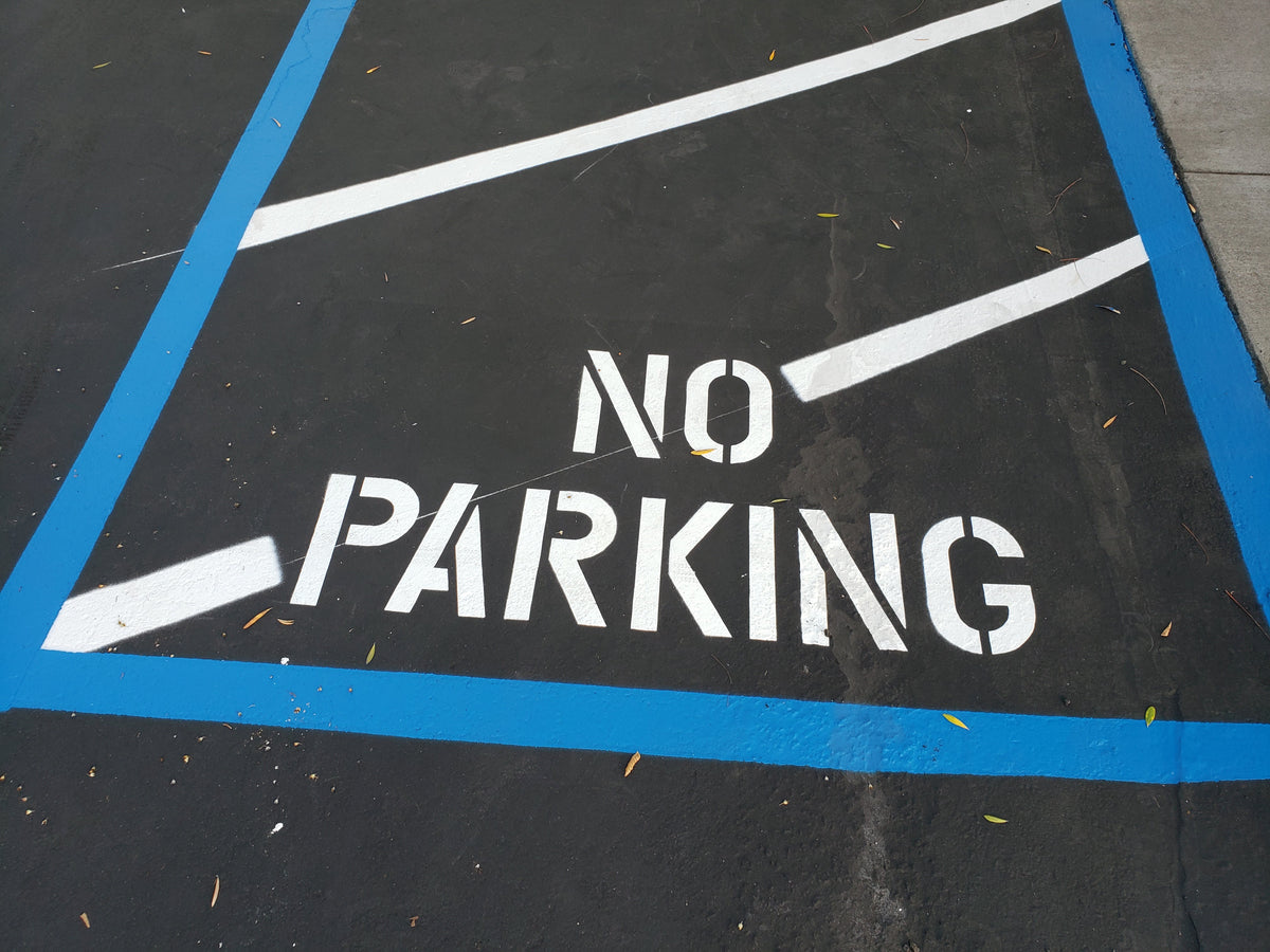 No Parking Pavement Marking on Asphalt