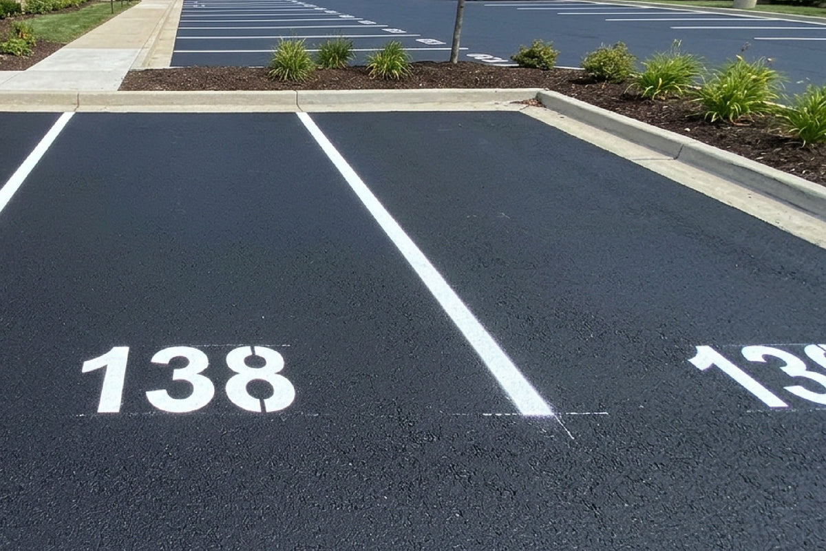 parking spaces with numbers
