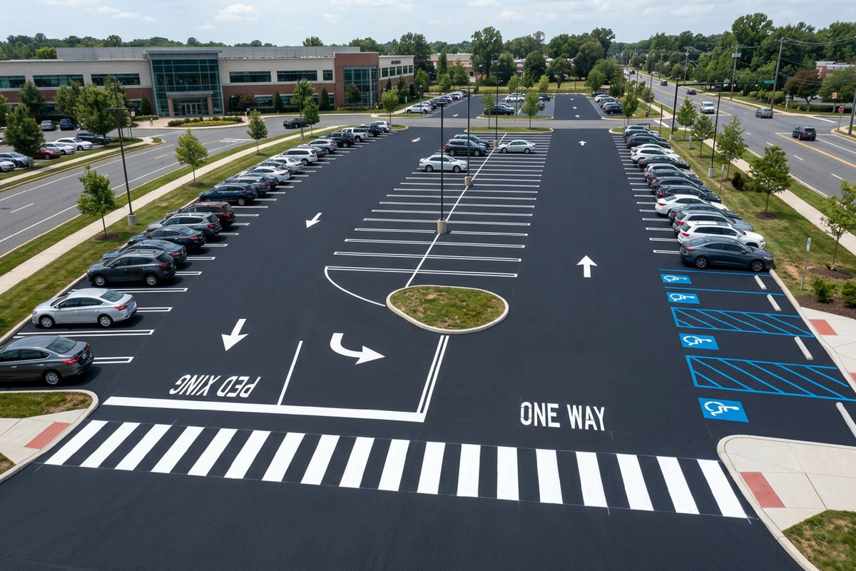 lined parking lot