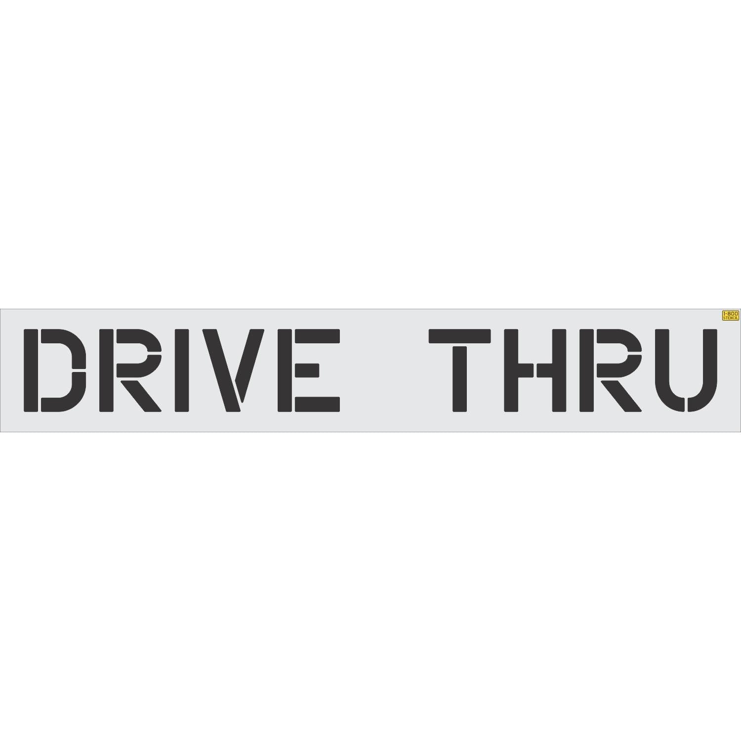 12 inch DRIVE THRU pavement marking stencil for restaurant and commercial parking lot striping applications