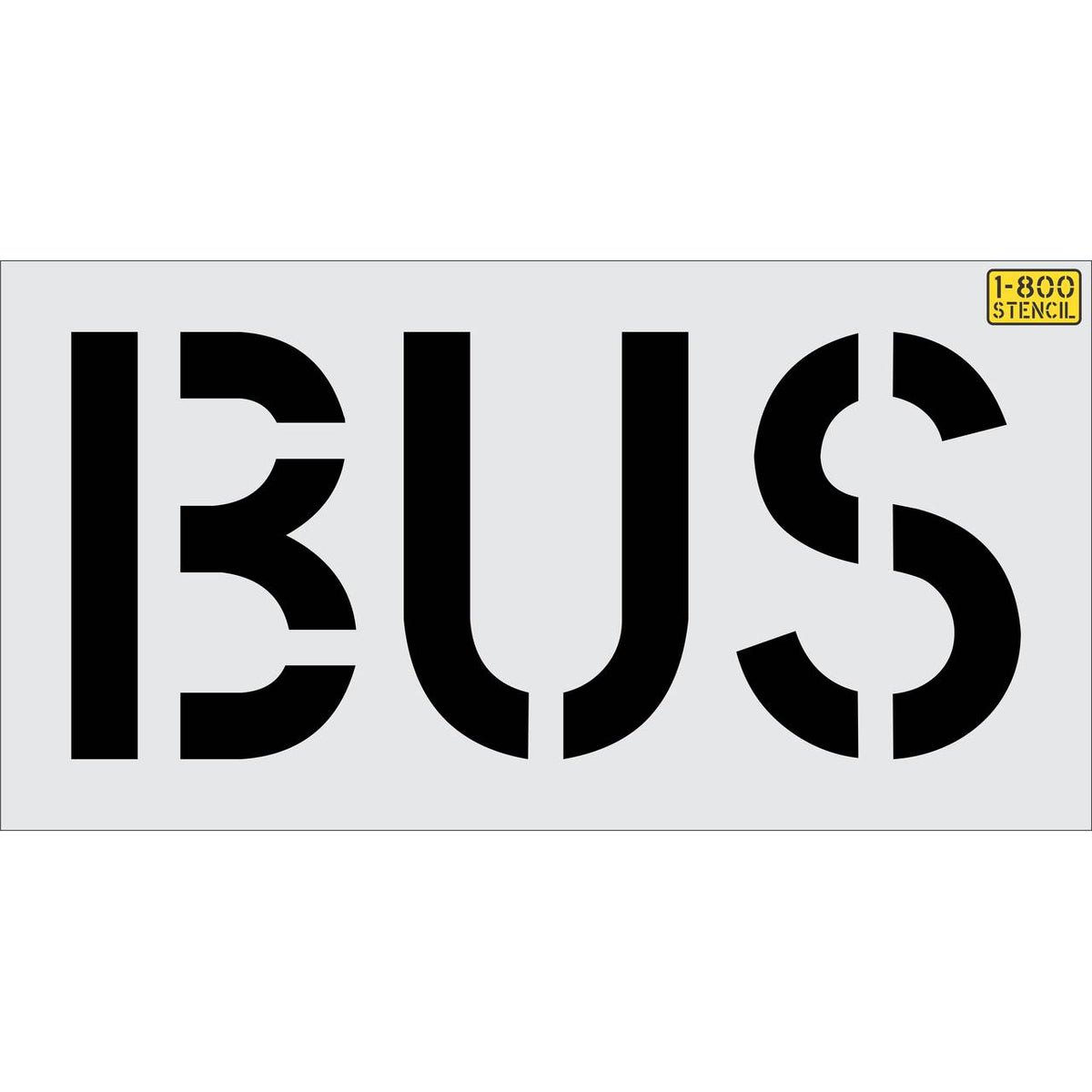 18 inch BUS stencil for bus lane, transit zone, and school bus pavement striping applications