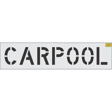 12 inch CARPOOL pavement marking stencil for school, office, and commercial parking lot striping applications