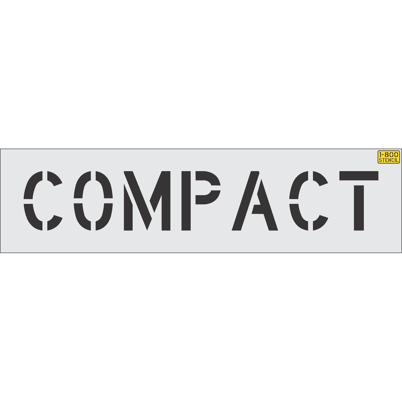 8 inch COMPACT pavement marking stencil for compact vehicle parking space striping applications