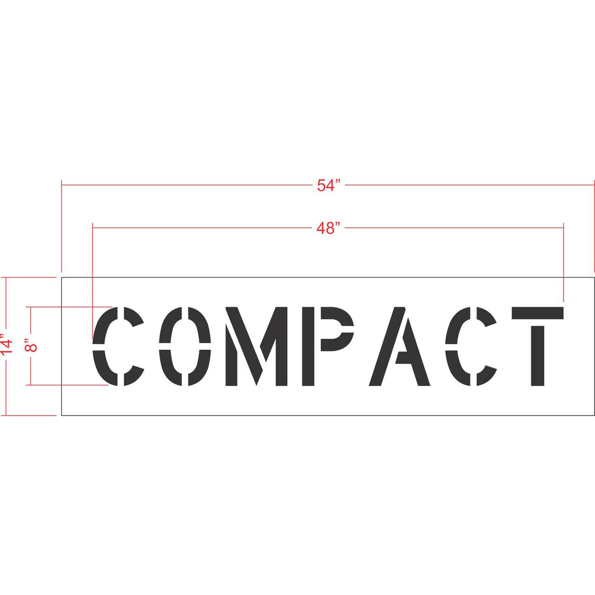 8 inch COMPACT pavement marking stencil for compact vehicle parking space striping applications