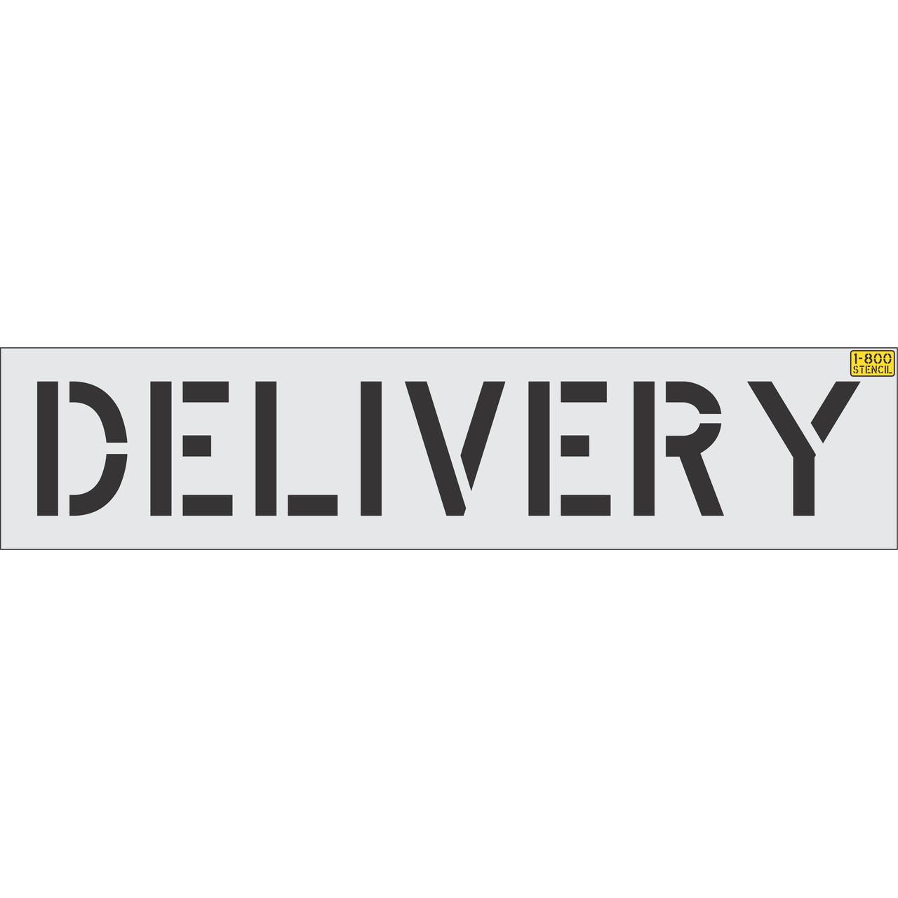 12 inch DELIVERY pavement marking stencil for loading zones and commercial parking lot striping applications