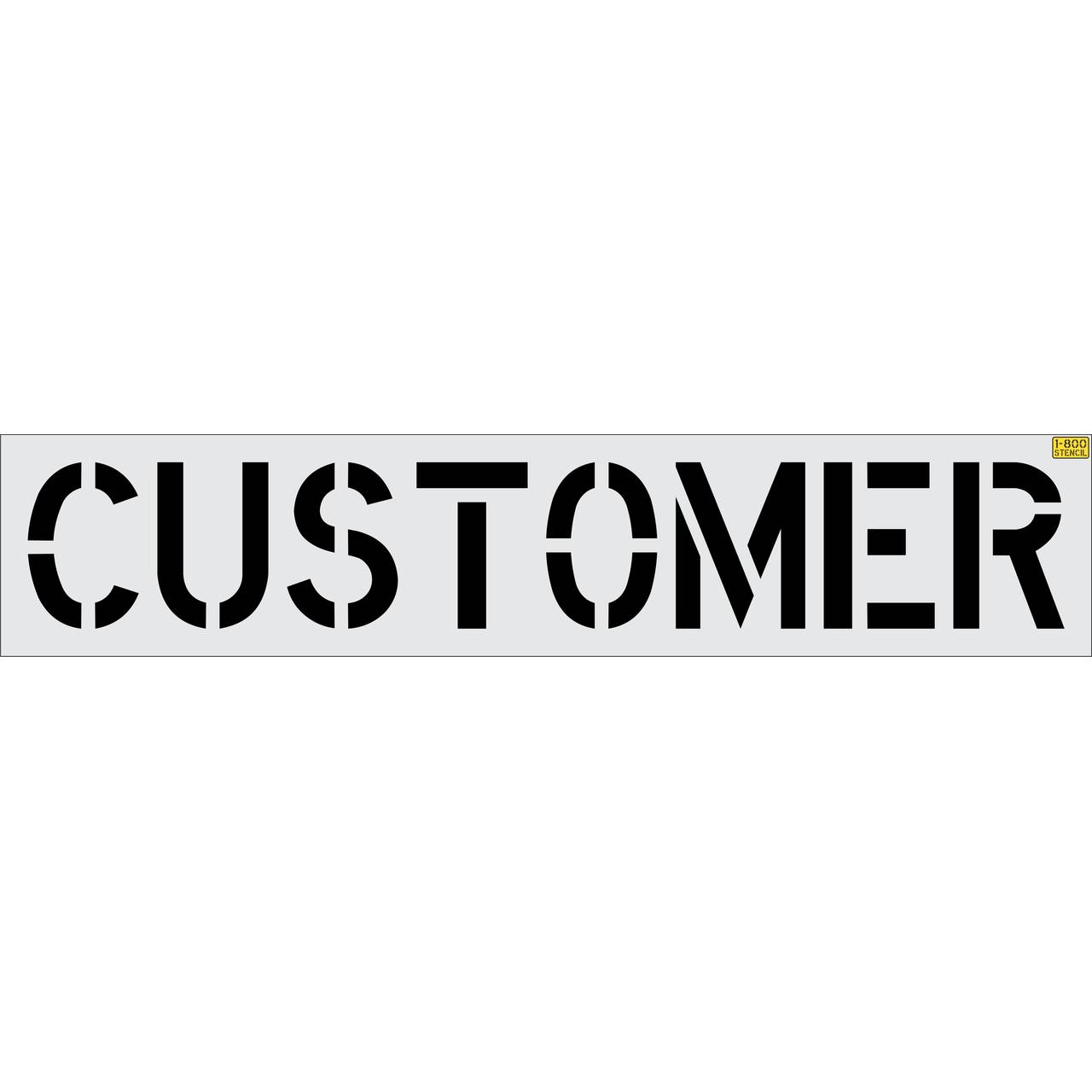 18 inch CUSTOMER pavement marking stencil for retail and commercial parking lot striping applications