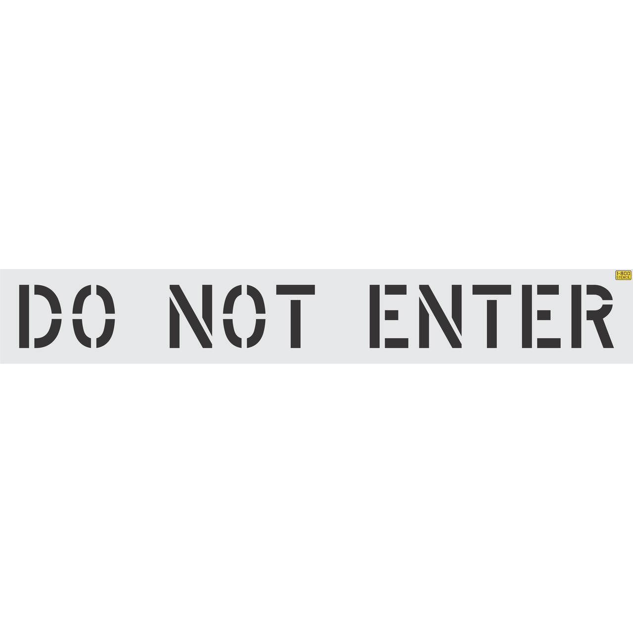 12 inch DO NOT ENTER pavement marking stencil for parking lot and commercial traffic control striping applications