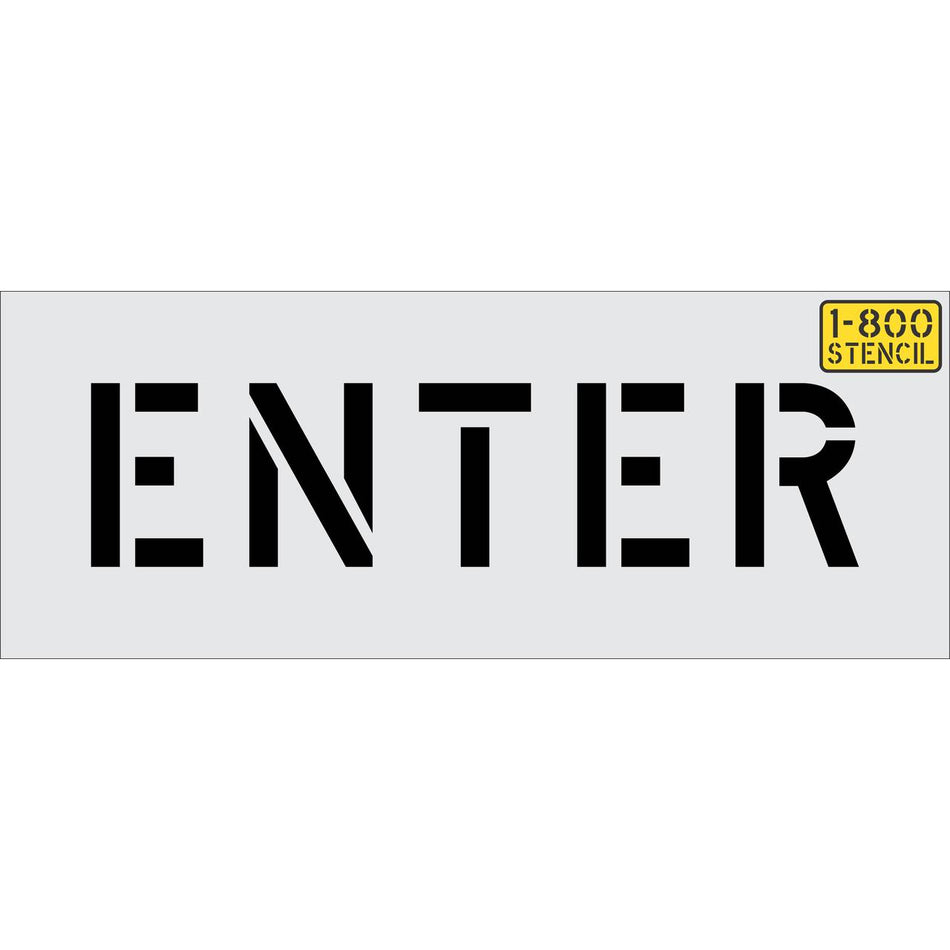 12 inch ENTER stencil for small-format parking lot and roadway directional pavement striping applications