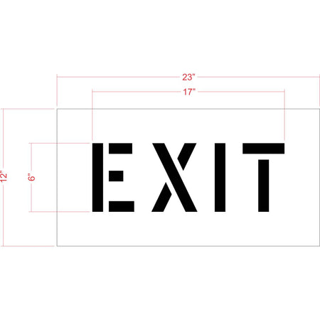 6 inch EXIT stencil for small-format parking lot and roadway directional pavement striping applications