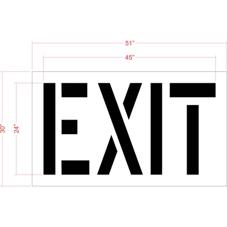 24 inch EXIT stencil for parking lot and roadway directional pavement striping applications