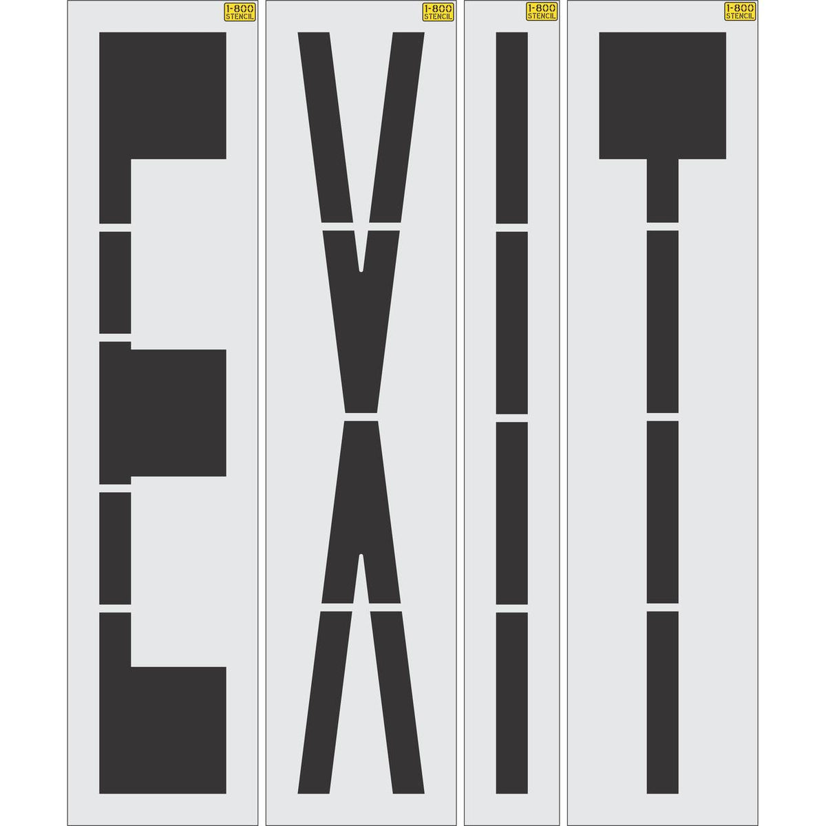 96 inch EXIT stencil for roadway, parking lot, and warehouse pavement marking applications