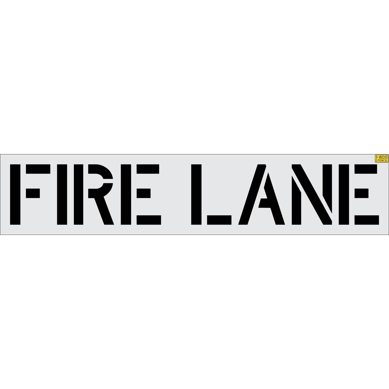 18 inch FIRE LANE pavement marking stencil for parking lot and commercial fire lane striping applications