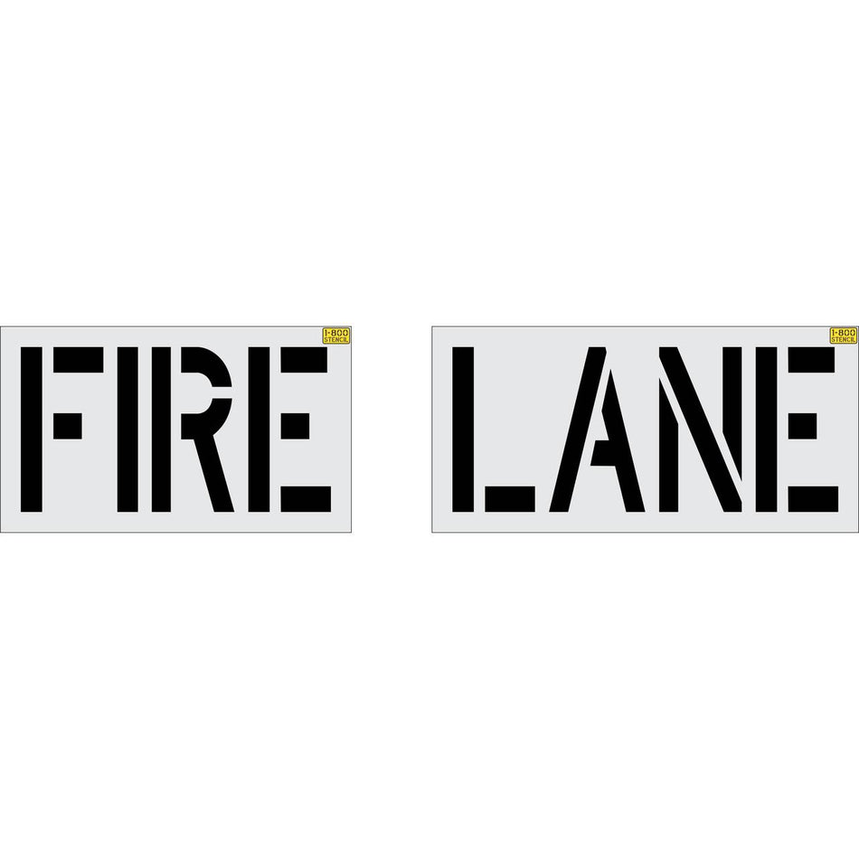 24 inch FIRE LANE pavement marking stencil for parking lot and commercial fire lane striping applications