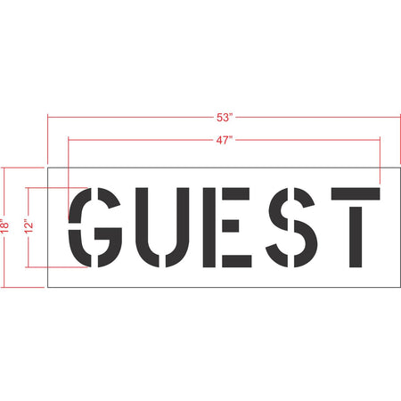 12" GUEST Stencil - High-quality stencil for pavement marking, durable and reusable