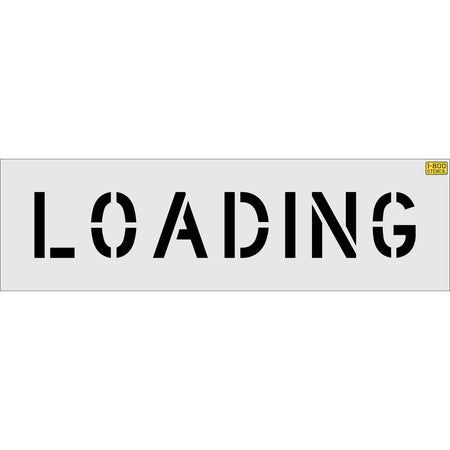 6 inch LOADING stencil for small-format loading zone and delivery pavement striping applications