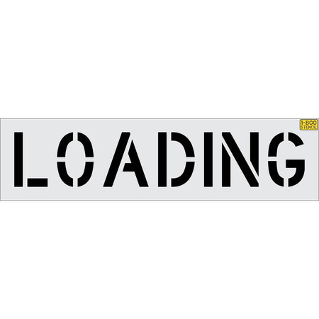 12 inch LOADING stencil for loading zone and commercial delivery pavement striping applications