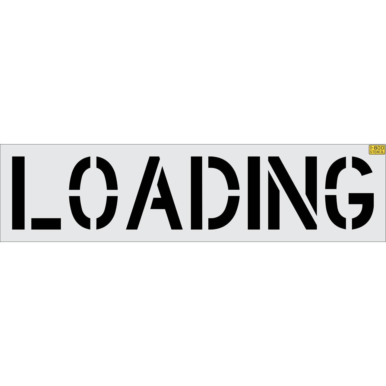 18 inch LOADING stencil for loading zone and commercial delivery pavement striping applications