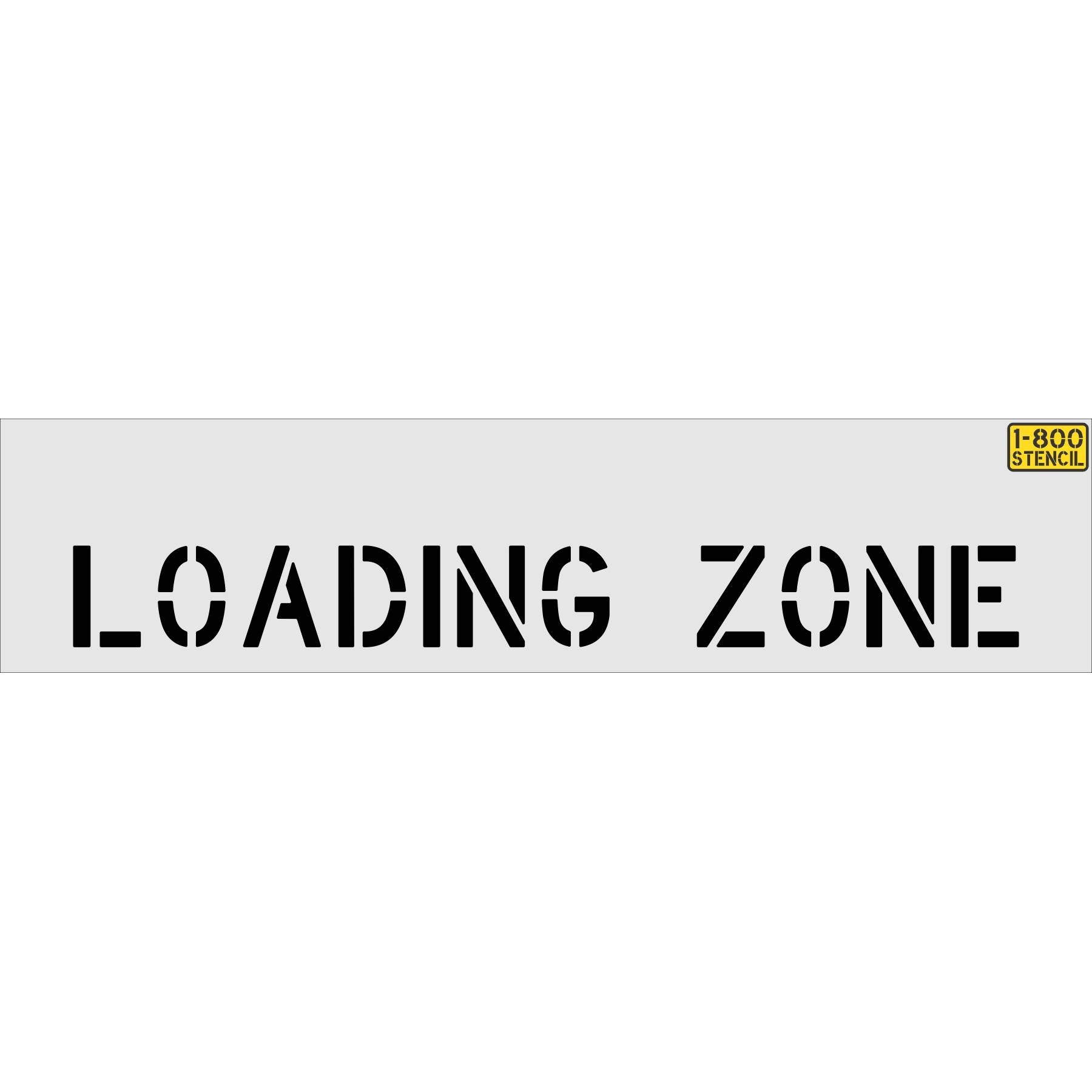 4-inch Curb LOADING ZONE pavement marking stencil for designating loading and unloading areas