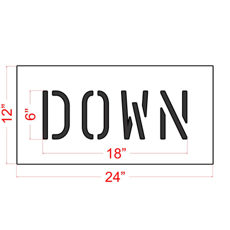 6 inch DOWN stencil