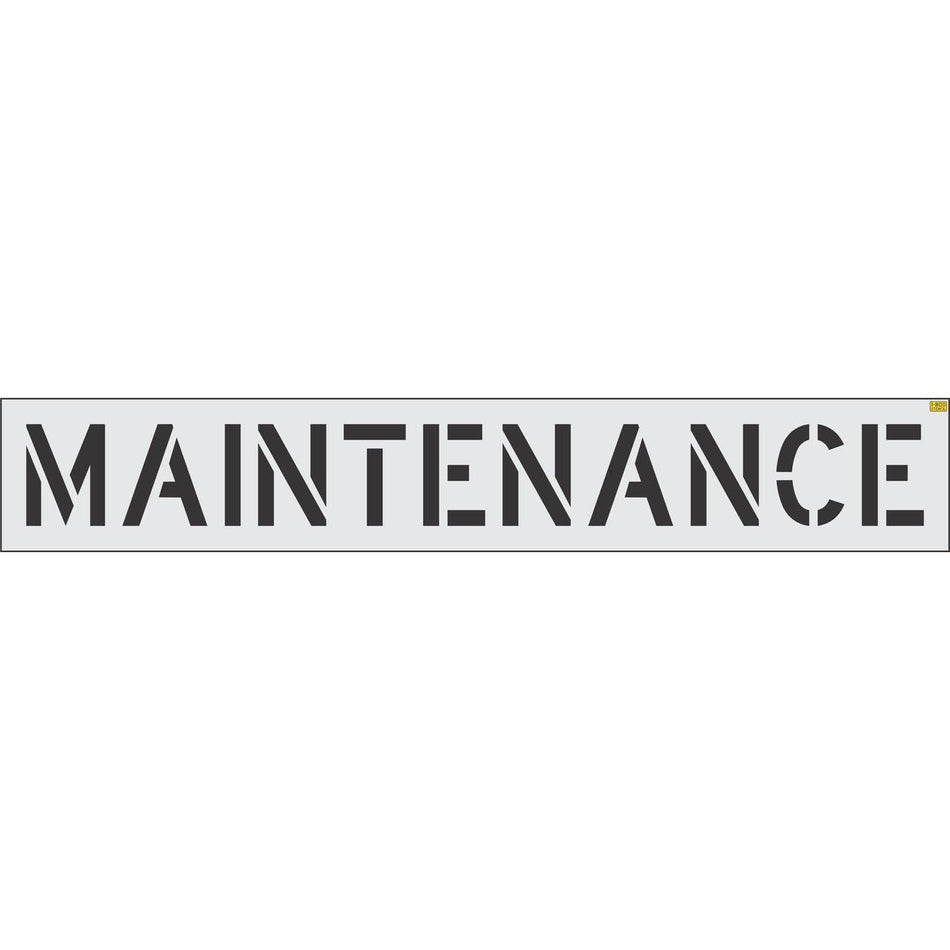12 inch MAINTENANCE stencil for parking lot and facility pavement marking applications