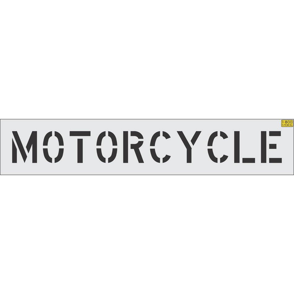 8 inch MOTORCYCLE pavement marking stencil for designated motorcycle parking space striping applications