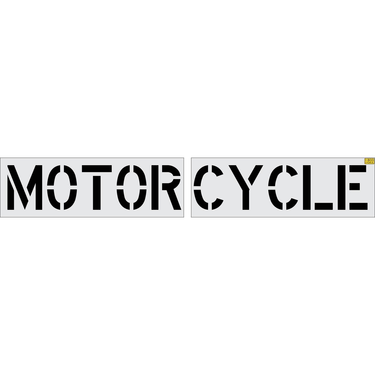 18 inch MOTORCYCLE pavement marking stencil for designated motorcycle parking space striping applications