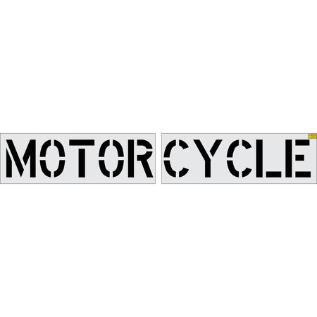 18 inch MOTORCYCLE pavement marking stencil for designated motorcycle parking space striping applications
