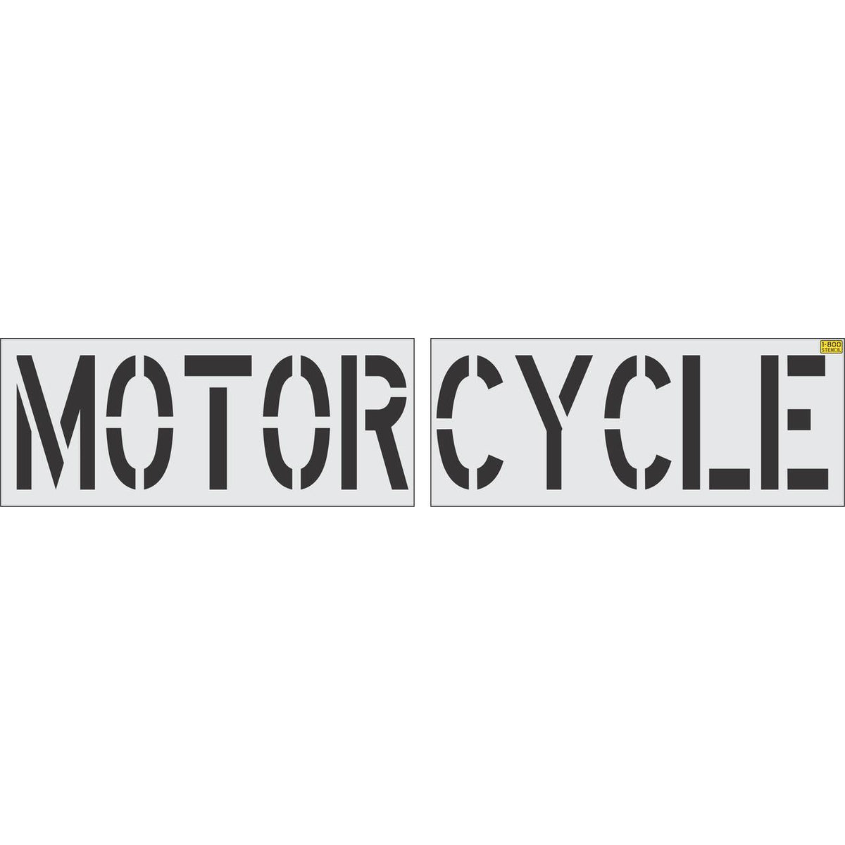 24 inch MOTORCYCLE pavement marking stencil for designated motorcycle parking space striping applications