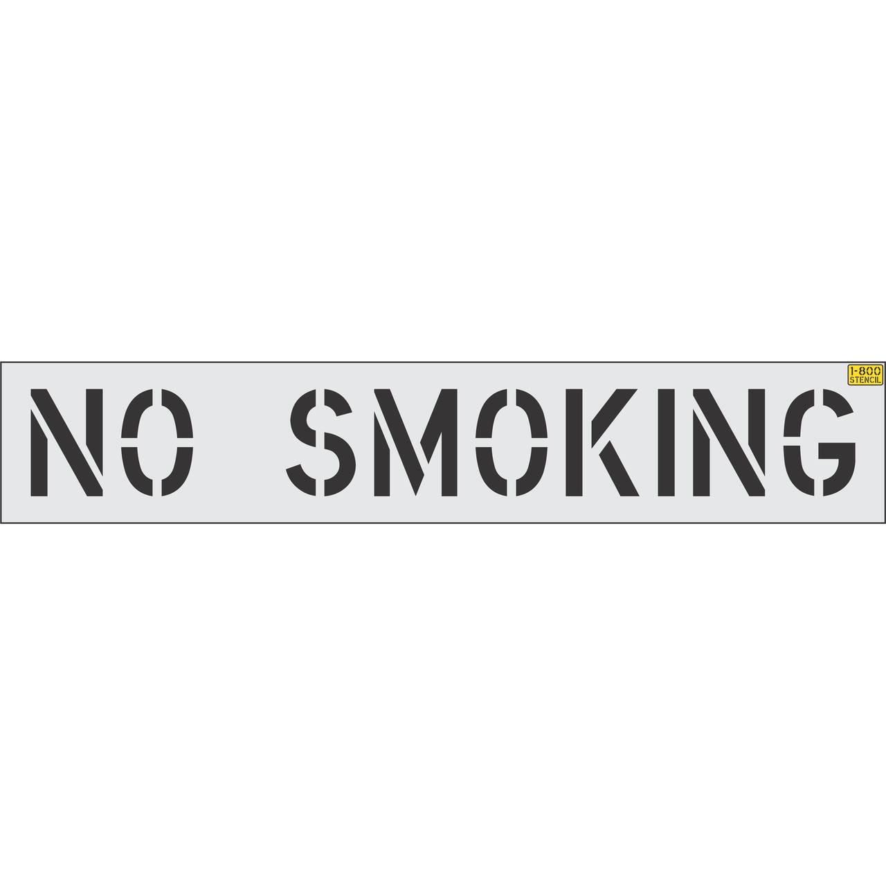 12 inch NO SMOKING stencil for warehouse and commercial pavement marking applications