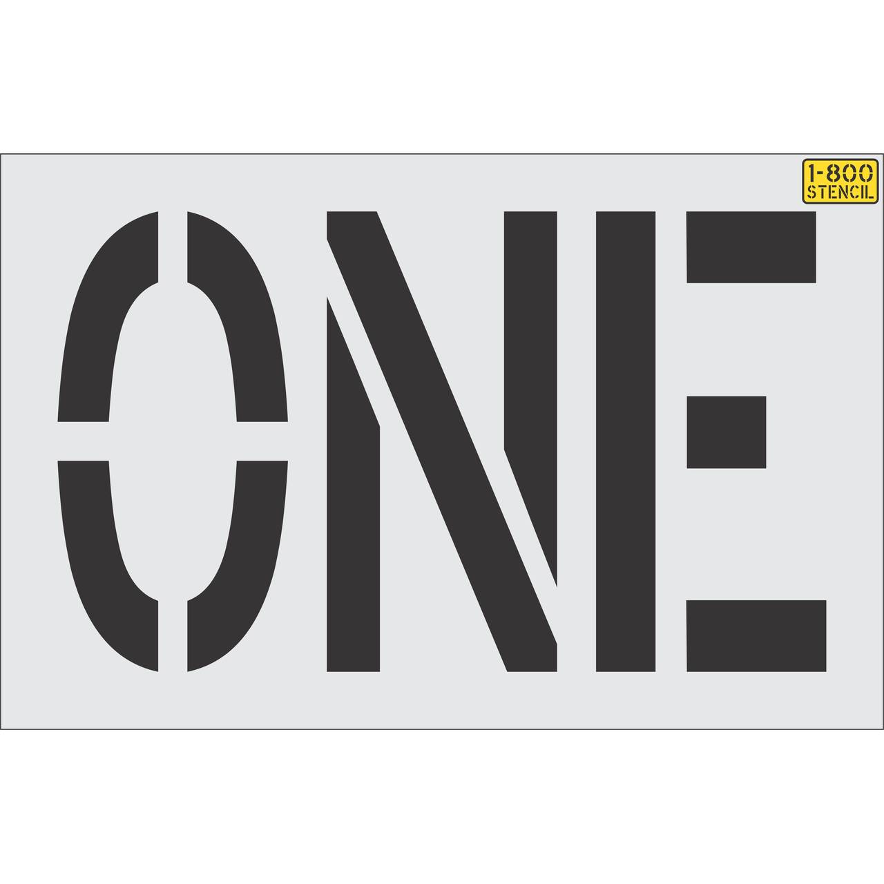 24 inch ONE stencil for directional roadway and parking lot pavement striping applications