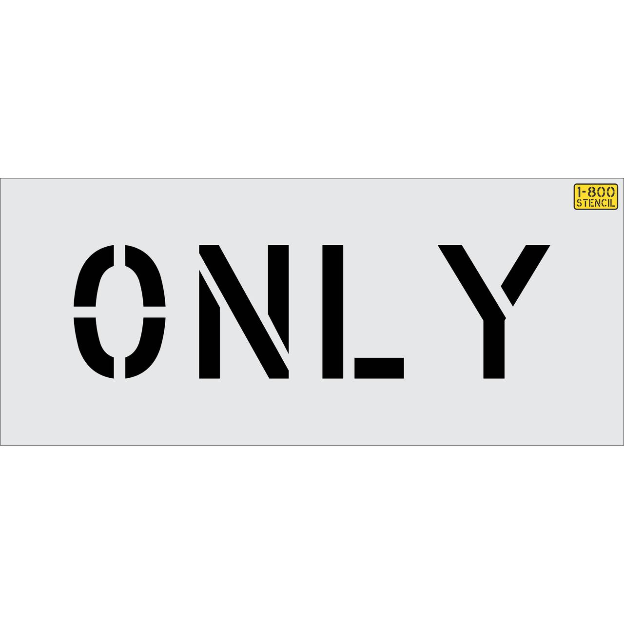 6 inch ONLY stencil for small-format parking lot and roadway pavement striping applications