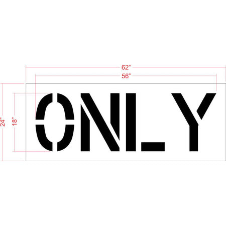 18 inch ONLY stencil for directional roadway and parking lot pavement striping applications