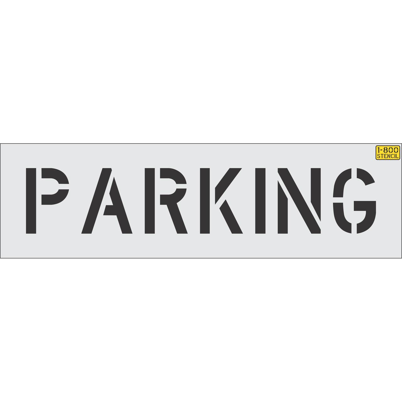 8 inch PARKING pavement marking stencil for parking lot and commercial property striping applications