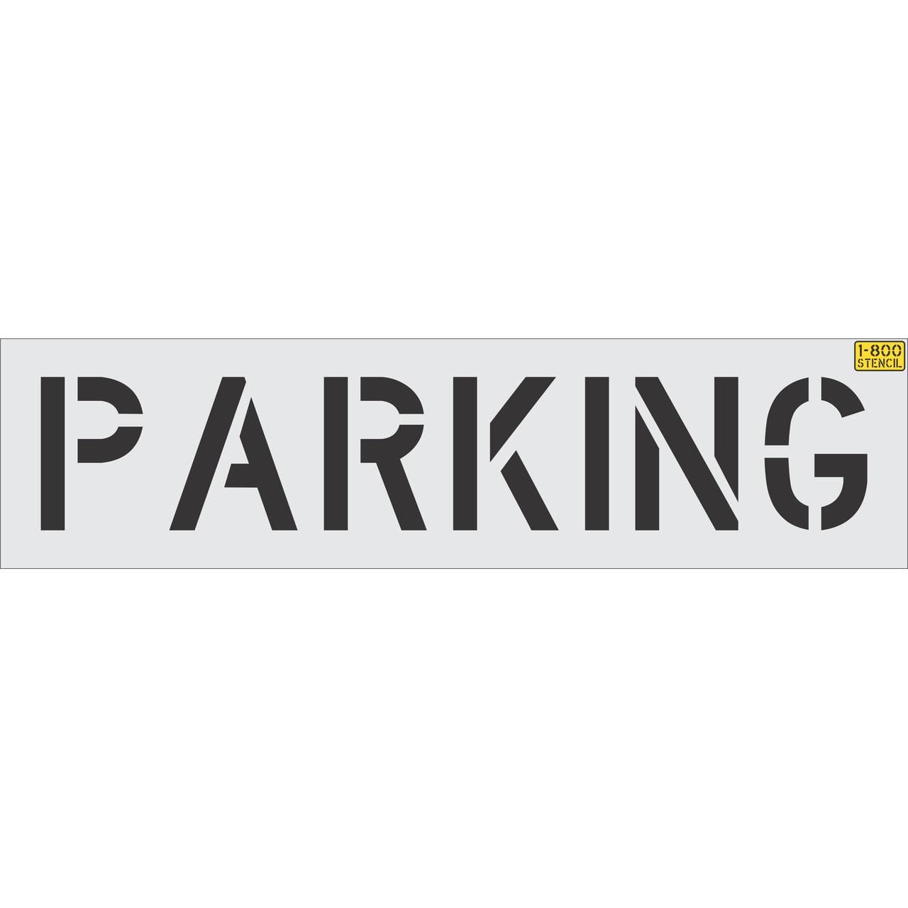 18 inch PARKING stencil for commercial parking lot and roadway pavement striping applications