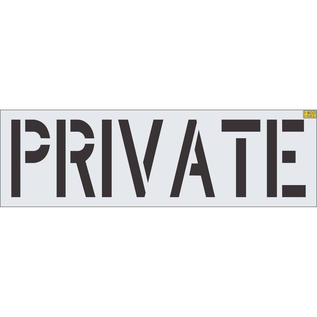 18 inch PRIVATE pavement marking stencil for restricted parking and commercial property striping applications
