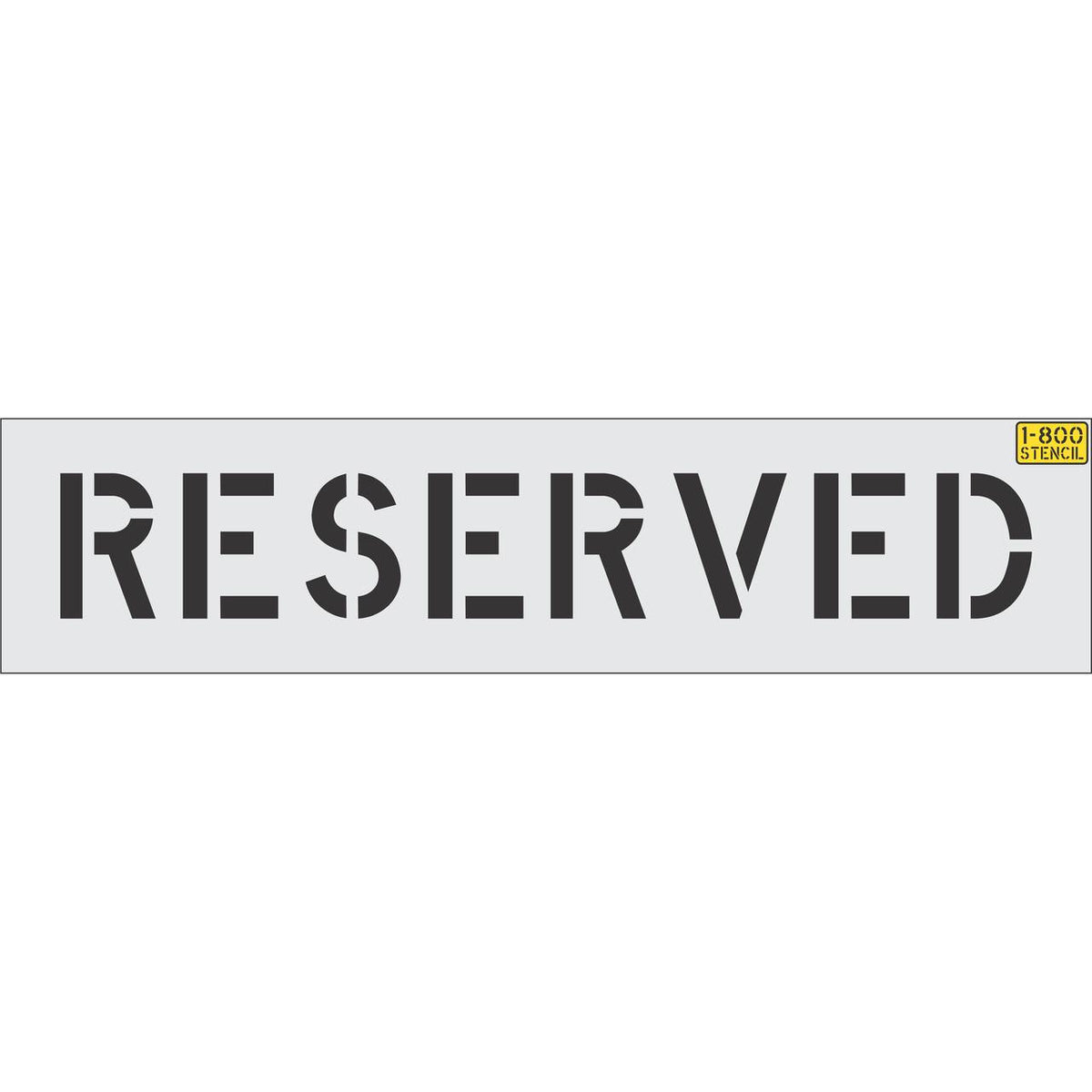 8 inch RESERVED pavement marking stencil for designated parking space striping applications