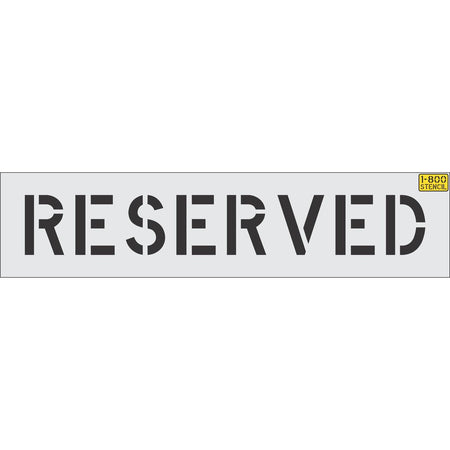 8 inch RESERVED pavement marking stencil for designated parking space striping applications