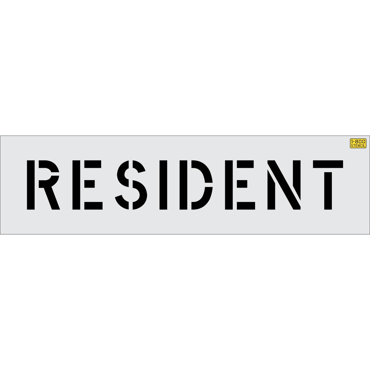 6 inch RESIDENT stencil for residential parking and permit-only curb or pavement striping applications