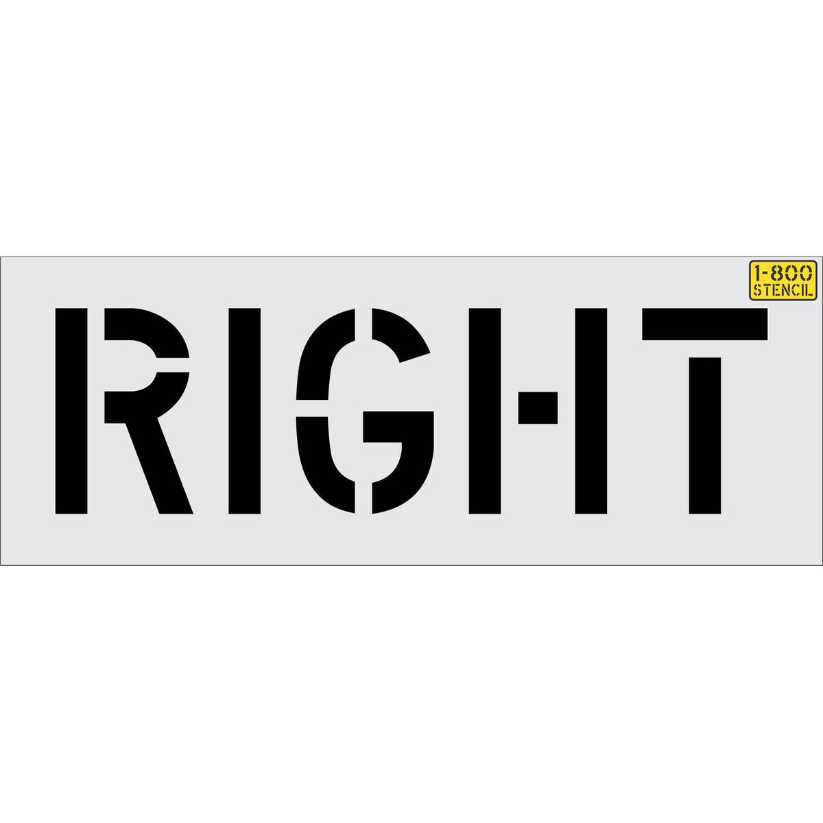 12 inch RIGHT stencil for directional parking lot and roadway pavement striping