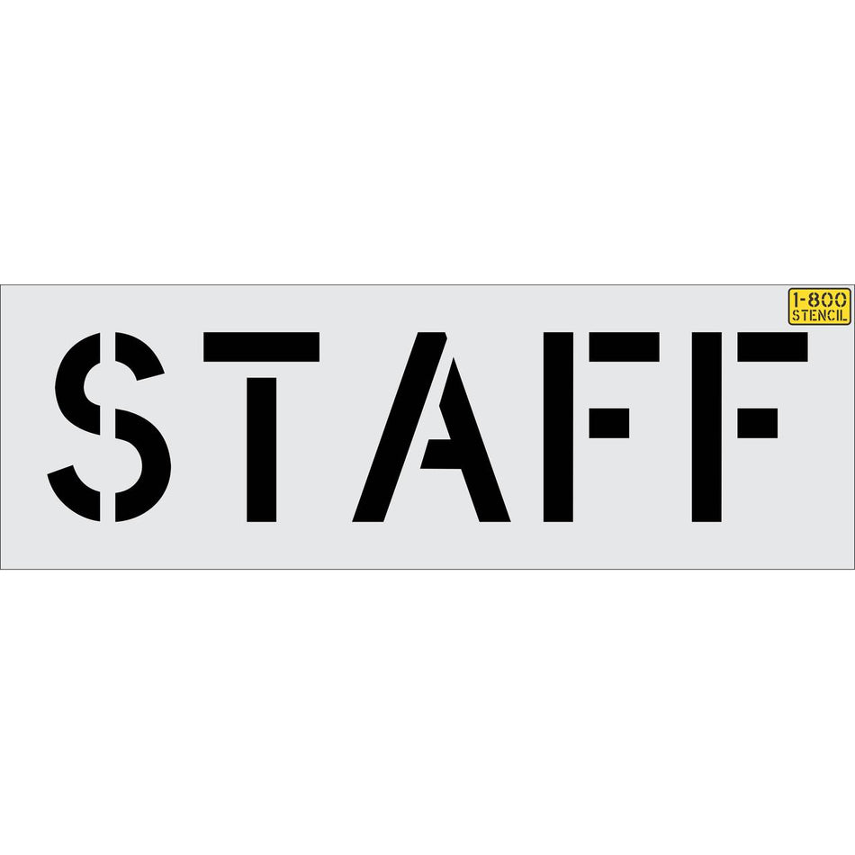 12 inch STAFF stencil for employee parking and commercial pavement striping applications
