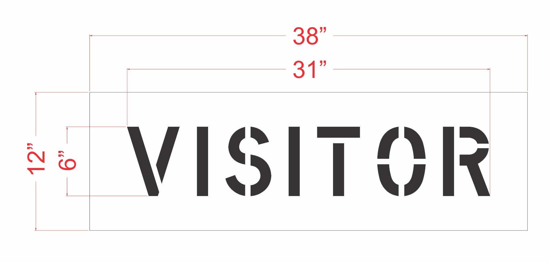 6 inch VISITOR stencil