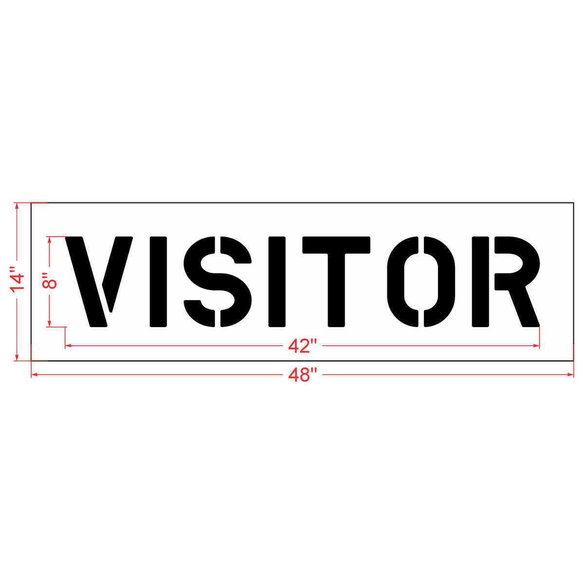 8 inch VISITOR stencil