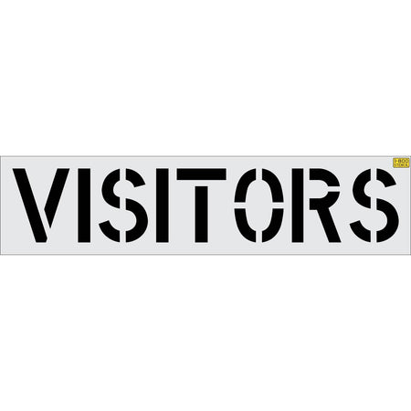 18 inch VISITORS stencil for parking lot and commercial pavement marking applications