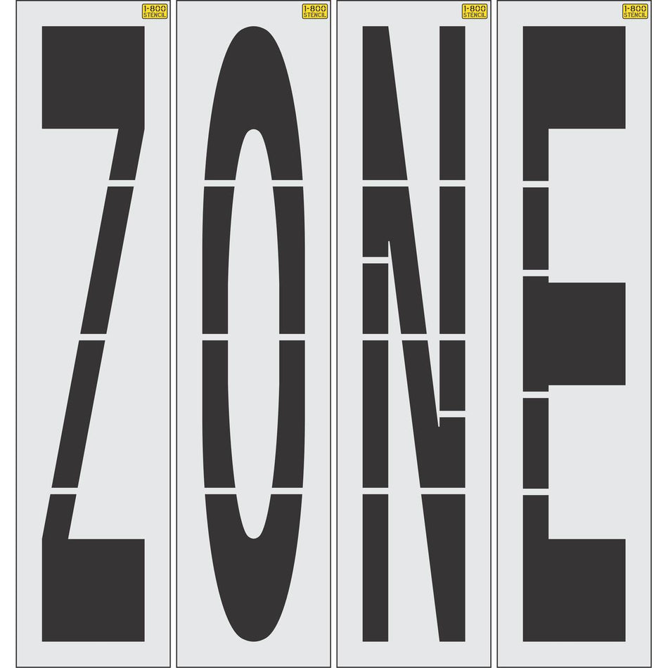 96 inch ZONE stencil for roadway and commercial pavement striping applications
