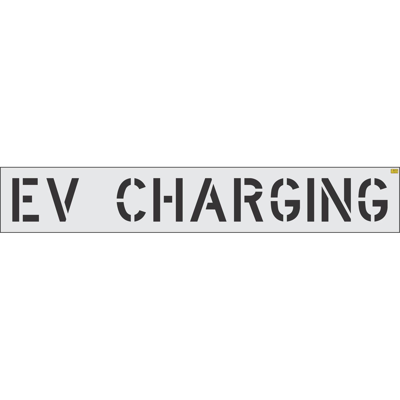 12 inch EV CHARGING pavement marking stencil for electric vehicle charging station and parking lot striping applications