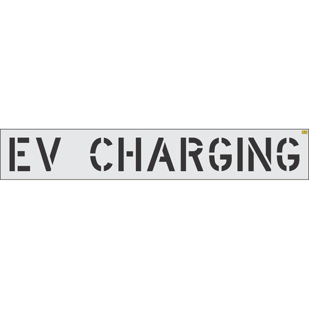12 inch EV CHARGING pavement marking stencil for electric vehicle charging station and parking lot striping applications