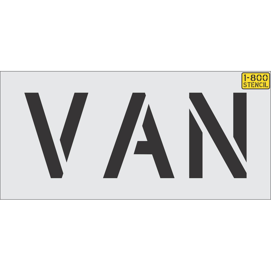 12 inch VAN pavement marking stencil for van accessible and commercial parking lot striping applications